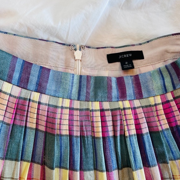 J.Crew Pleated Midi Skirt in Shimmering Plaid - Picture 5 of 7
